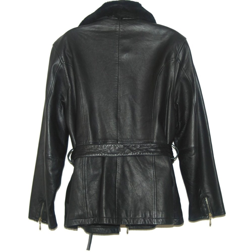 Valerie Stevens Petites Genuine Lamb Leather w/Fur Collar Jacket - Picture 7 of 7